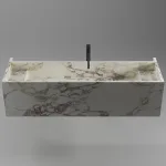 Умывальник подвесной Luxestone 144x50x37.5 см из керамогранита, с щелевым смывом и съемной ревизией (Stonesink_model_1_1) - Фото 1